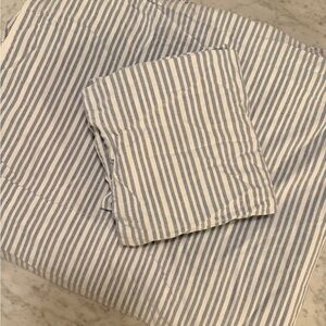 Blue and White Striped Bedding Set